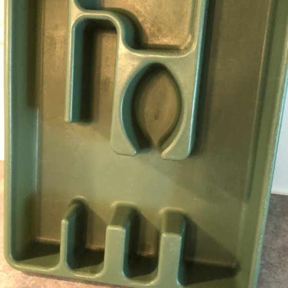 90's Rubbermaid Avocado Green Cutlery Tray - Plastic Utensils Tray - Kitchen - Picture 2 of 8